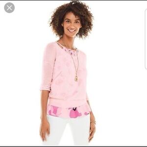 CAbi Pink Crew Neck Sweater